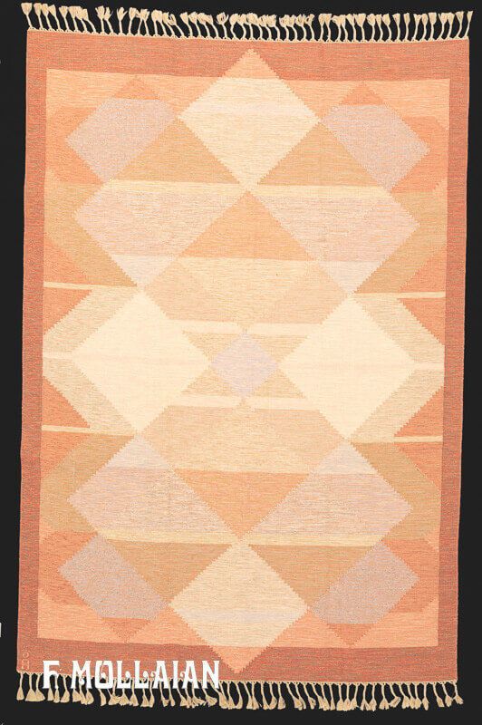 Semi-Antique Swedish Kilim n°:73320174